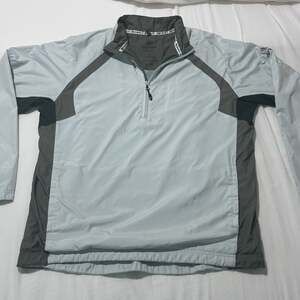 Sunice Weather Half Zip Pullover Wind Jacket Gray Athletic Golf